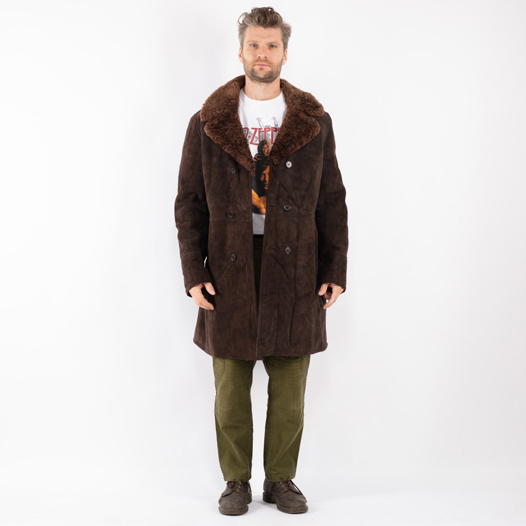 Vintage Men Sheepskin in Brown