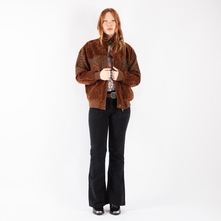 Vintage 90's Women Sherpa Jacket in Brown