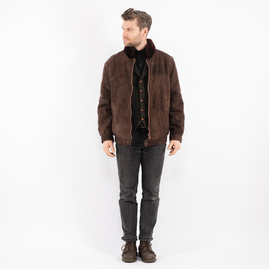 Vintage 70's Men Sheepskin Jacket in Brown