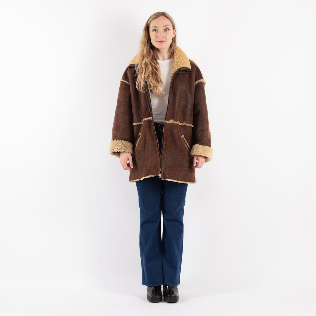 Vintage 80's Women Sheepskin in BrownV8801