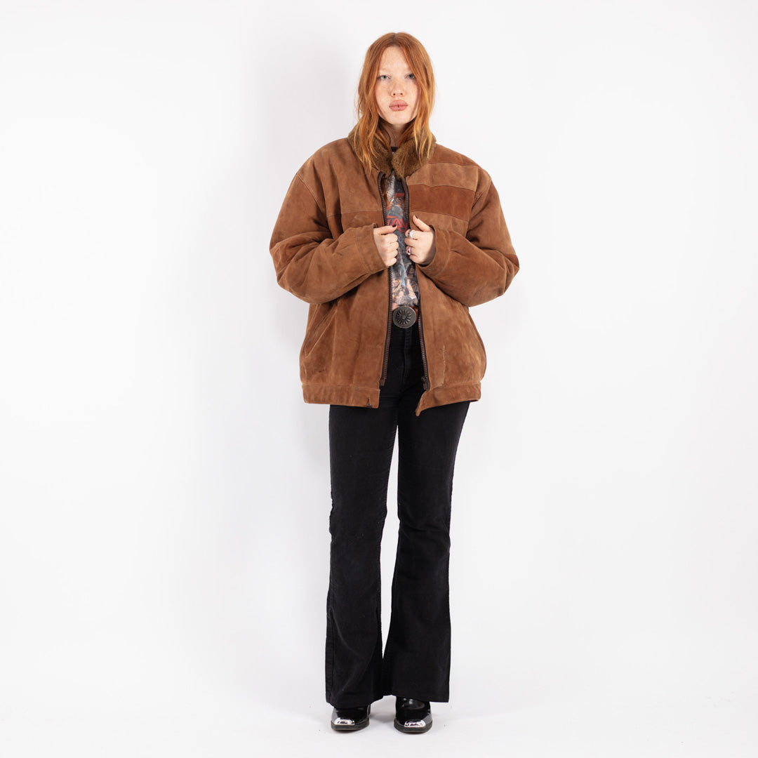 Vintage 70's Women Sheepskin Jacket in Brown