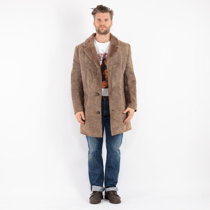 Vintage Men Sheepskin in Beige