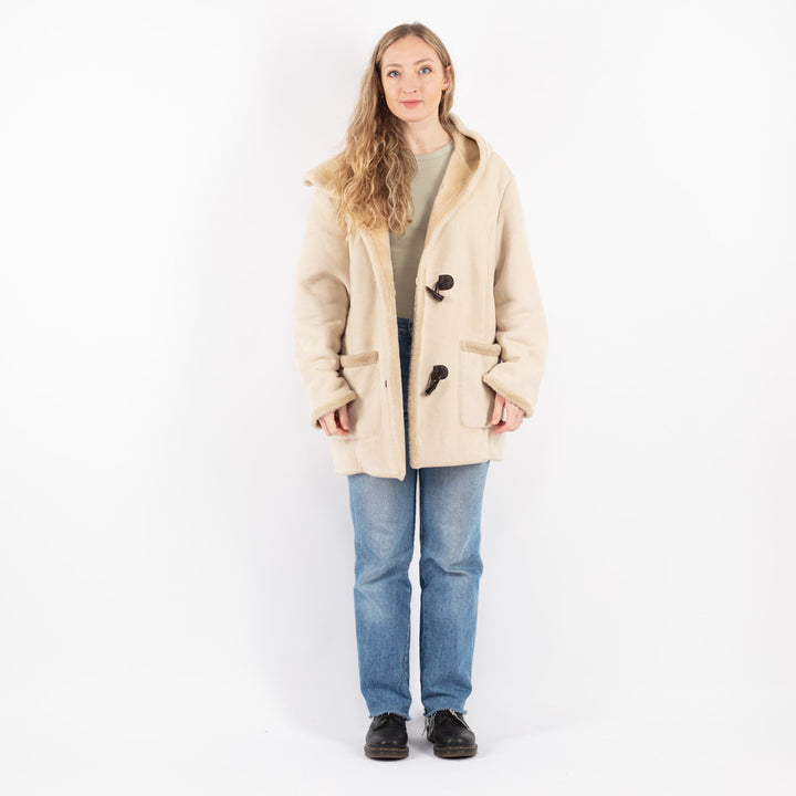 Vintage 90's Women Sherpa Coat in Beige