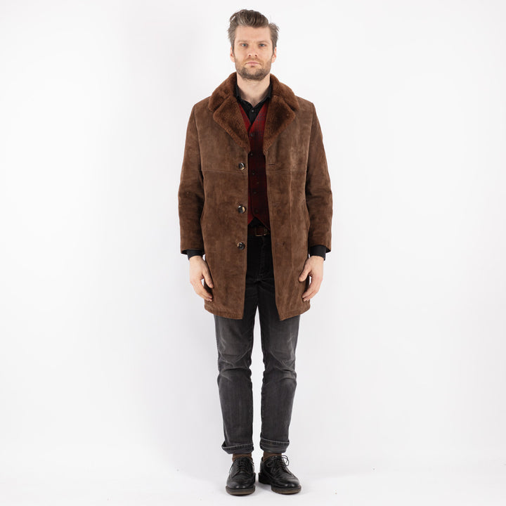 Vintage 70's Men Suede Sherpa in BrownZ228