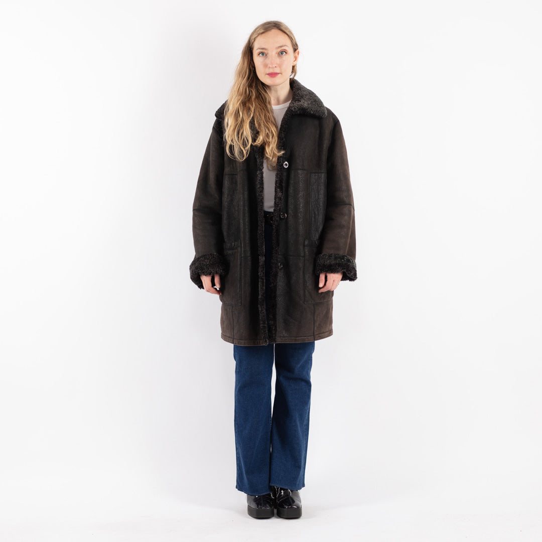 Vintage 90's retro 80's oldschool coat wintercoat popular coat winter coat sheepskin