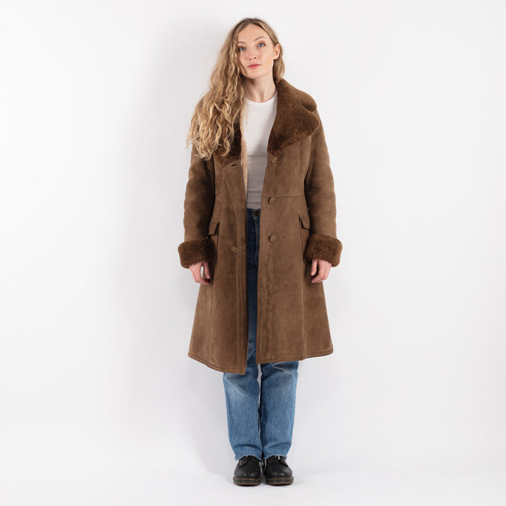 Vintage 70's Women Sheepskin Coat in BrownV9071