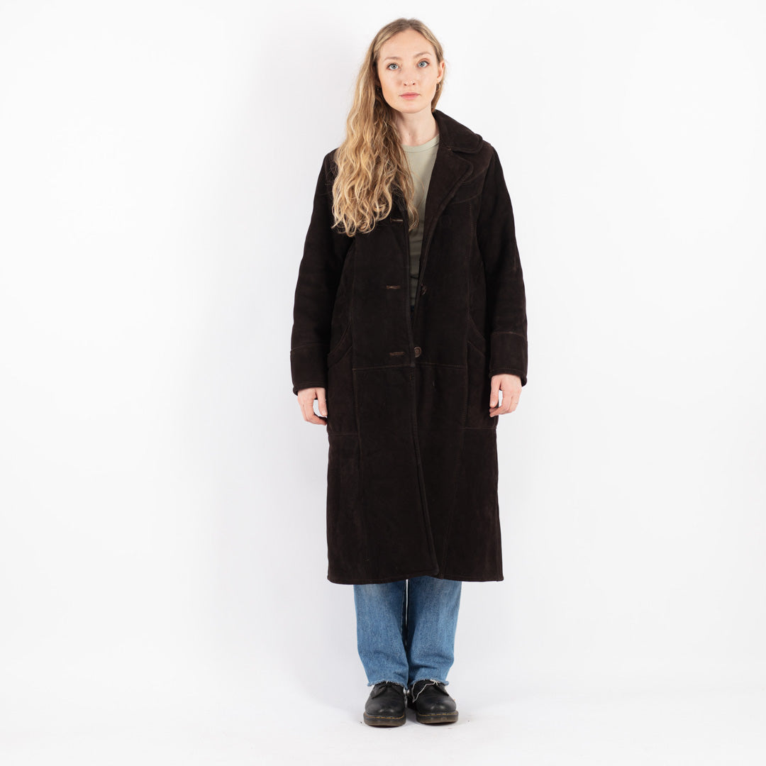 Vintage 70's Women Sheepskin Coat in Brown
