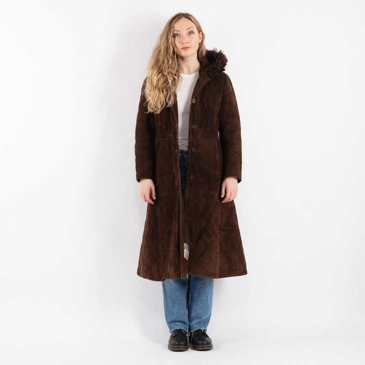 Vintage 70's Women Sheepskin Coat in BrownV9075