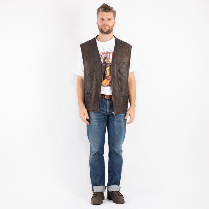 Vintage 70's Men Sheepskin Vest in Brown