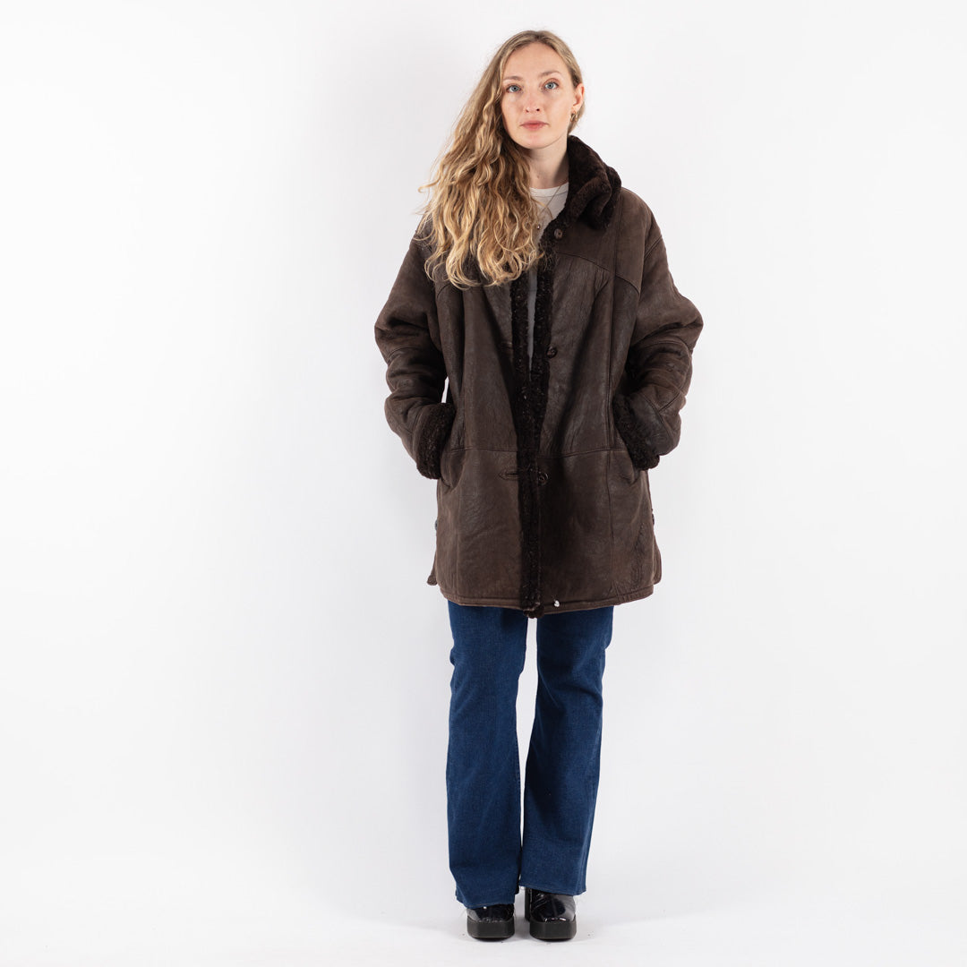 Vintage 80's Women Sheepskin in Brown