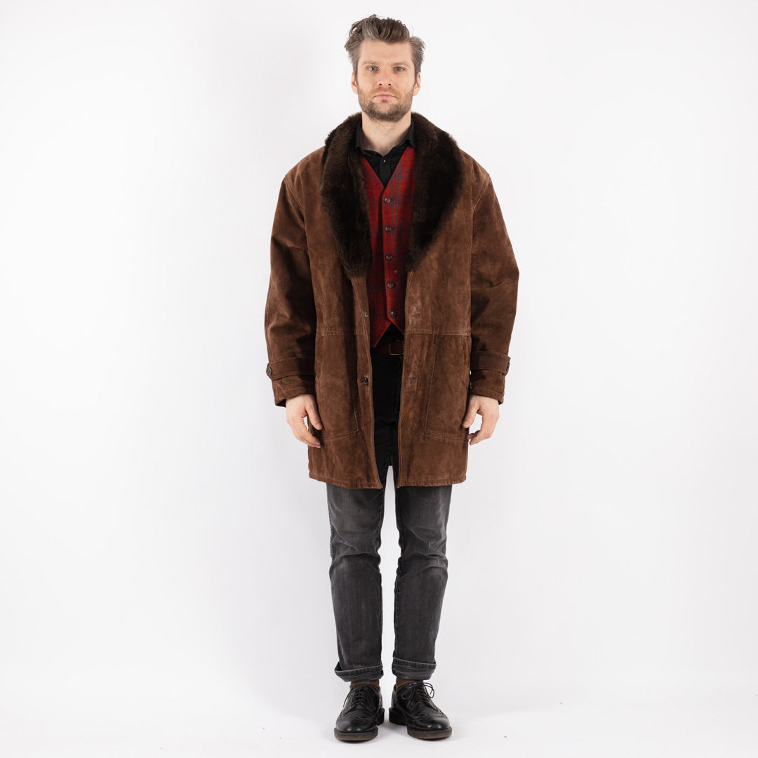 Vintage 70's Men Suede Sherpa in Brown