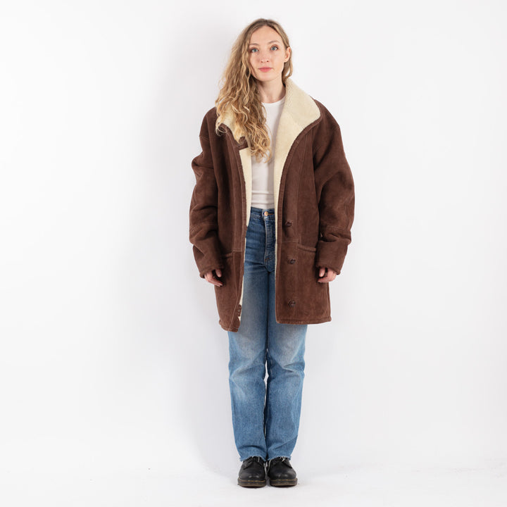 Vintage 80's Women Sheepskin in Brown