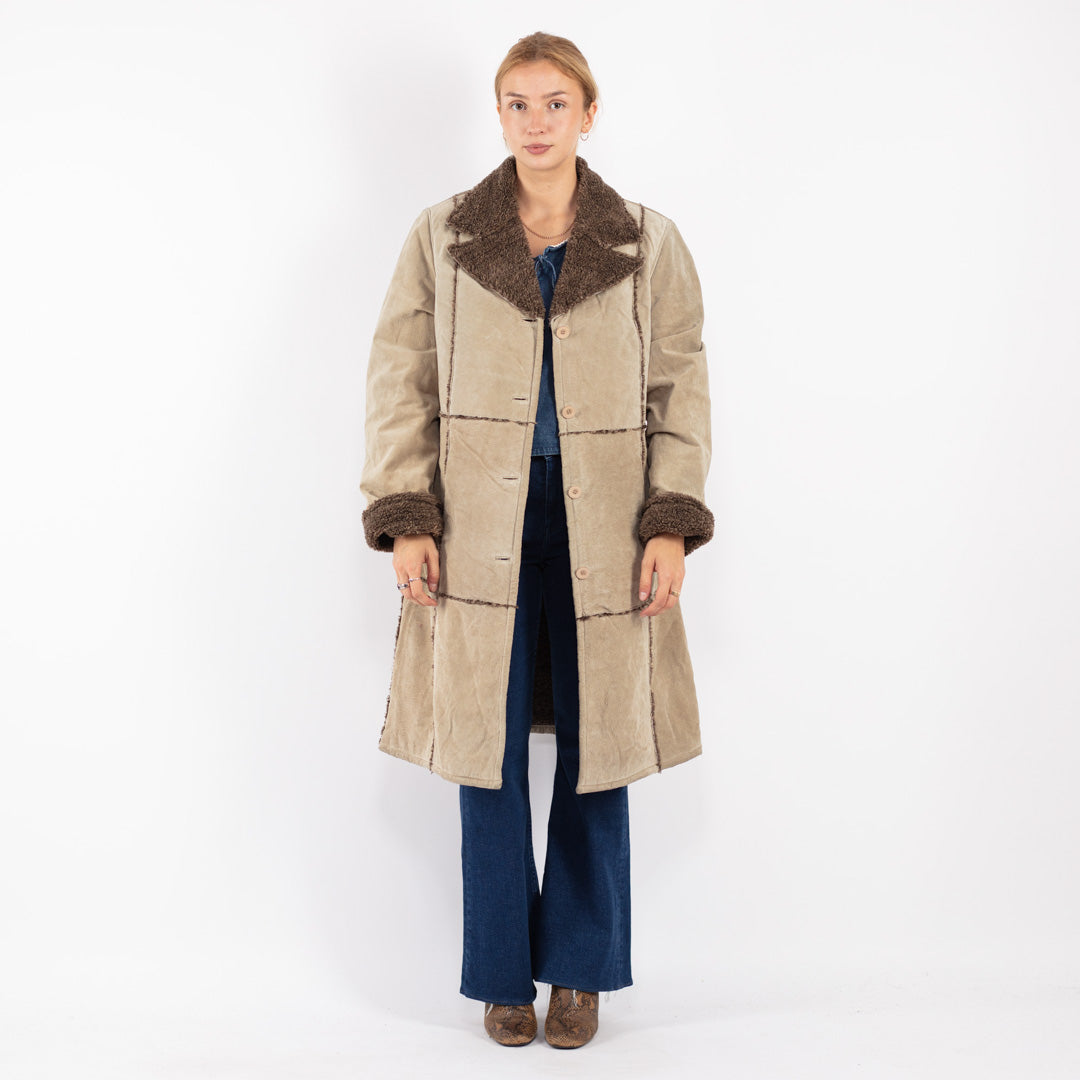 Vintage 00's Women Suede Sherpa Coat in