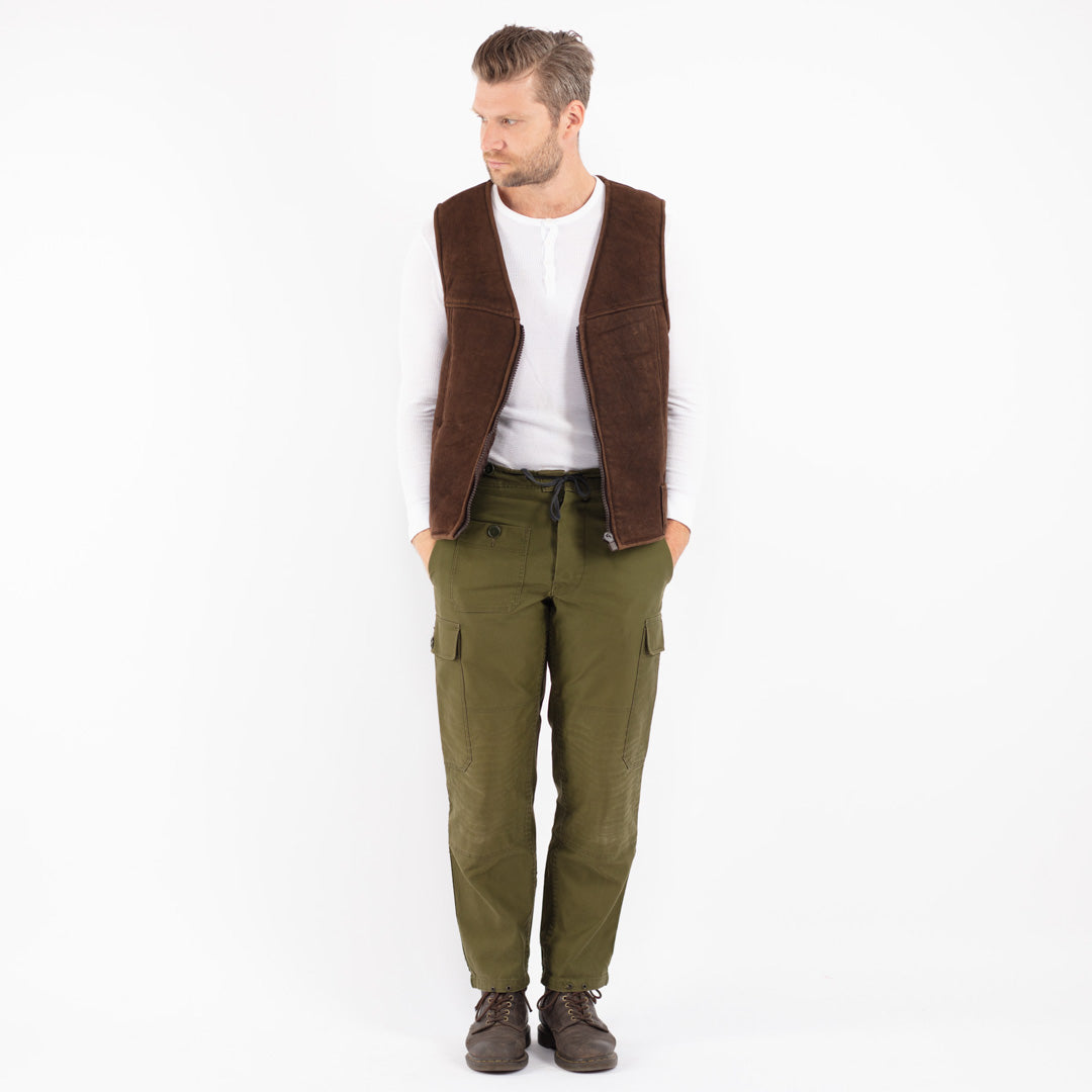 Vintage 70's Men Sheepskin Vest in Brown