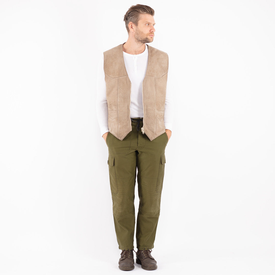 Vintage 70's Men Sheepskin Vest in Beige