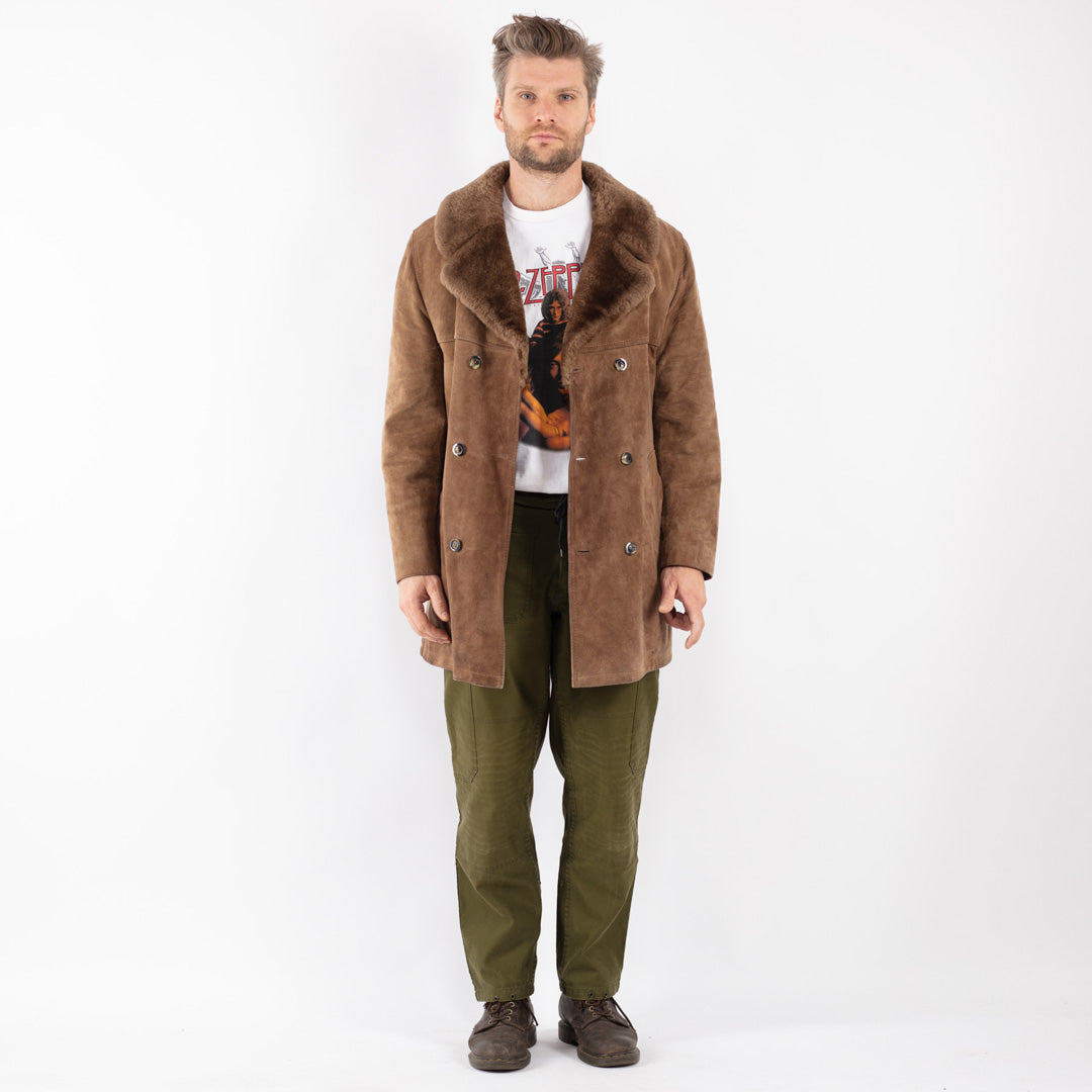 Vintage Men Suede Sherpa in Beige