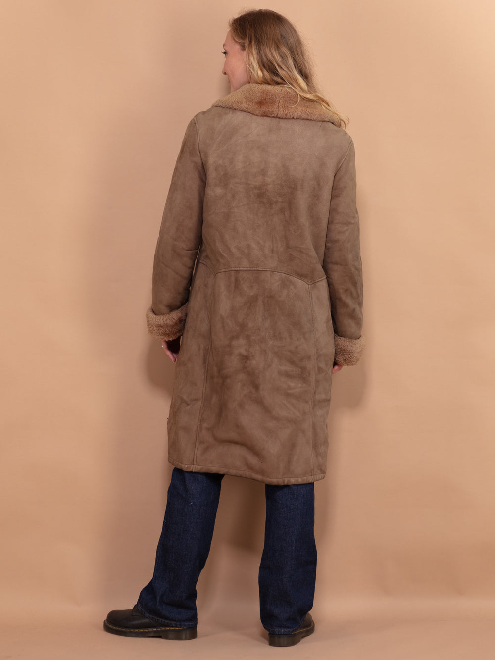 Vintage 70's Women Shearling Coat in Brown - NorthernGrip