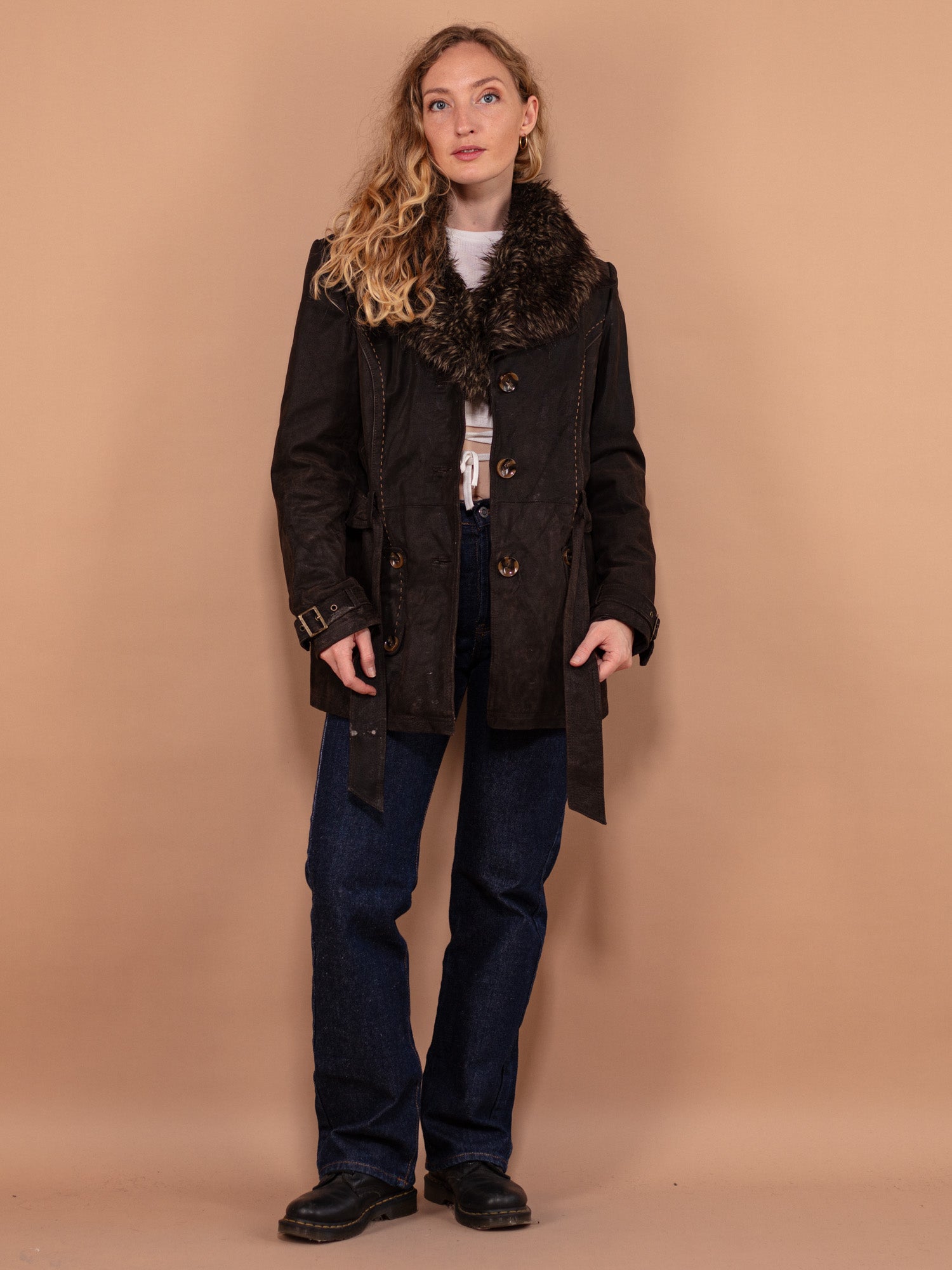 Vintage Brown Suede Short Jacket Cropped 【公式通販】