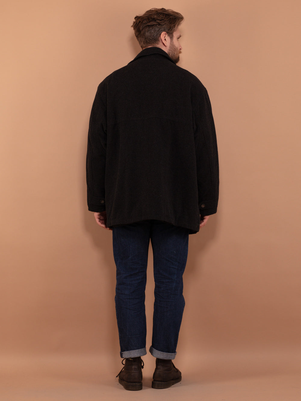 Vintage 00's Men Wool Blend Jacket in Grey - NorthernGrip