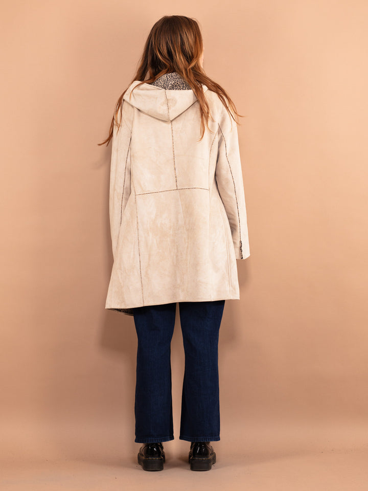 Vintage 00's Women Longline Velvet Jacket in Beige - NorthernGrip