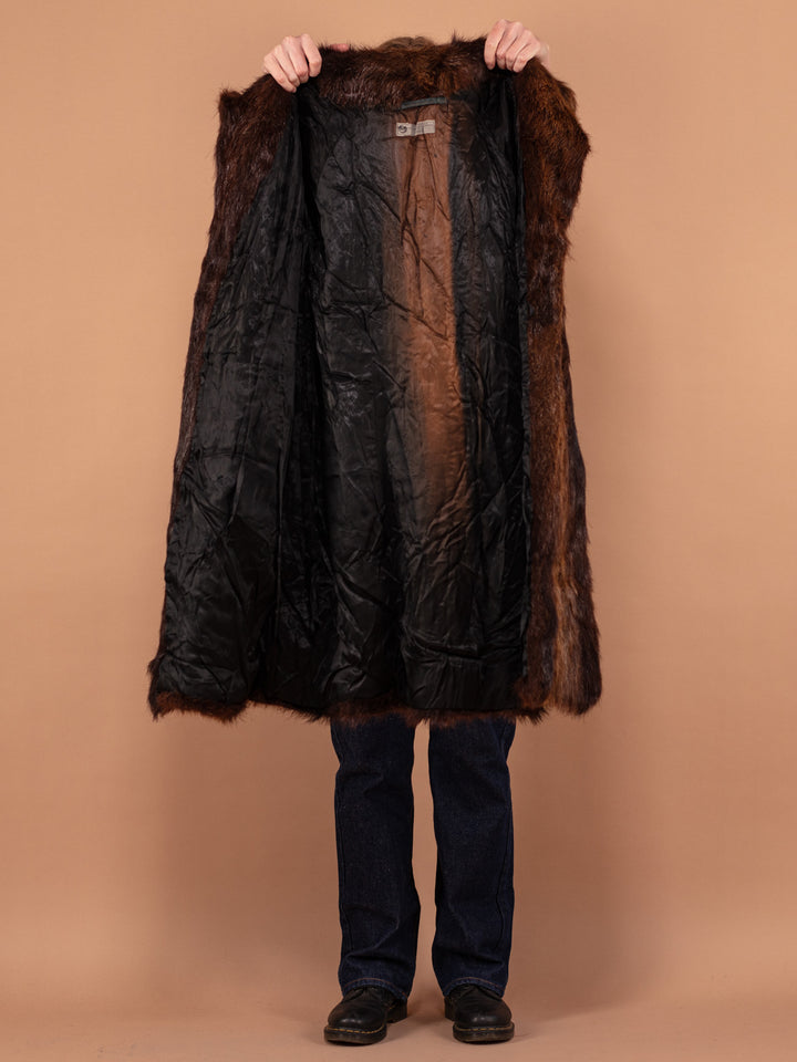 Vintage 60's Women Beaver Fur Coat in Brown