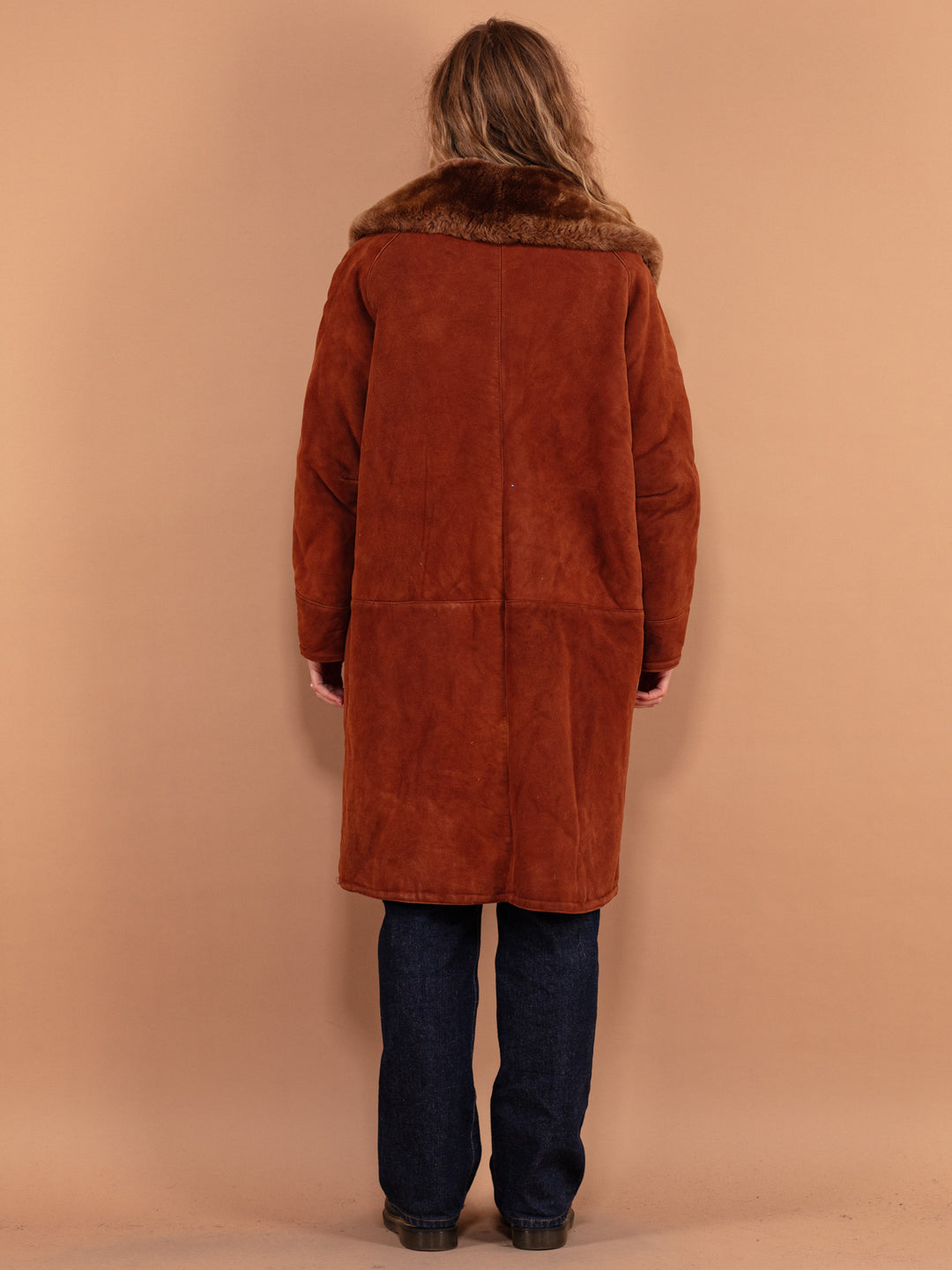 Vintage 70's Women Sheepskin Coat in Caramel Brown - NorthernGrip