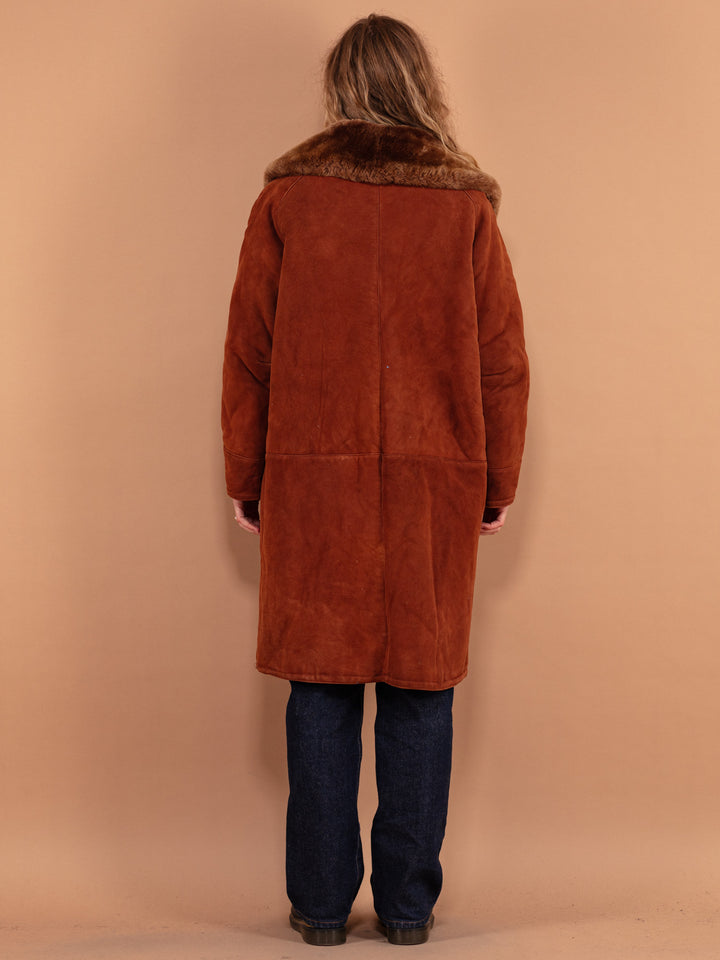 Vintage 70's Women Sheepskin Coat in Caramel Brown - NorthernGrip
