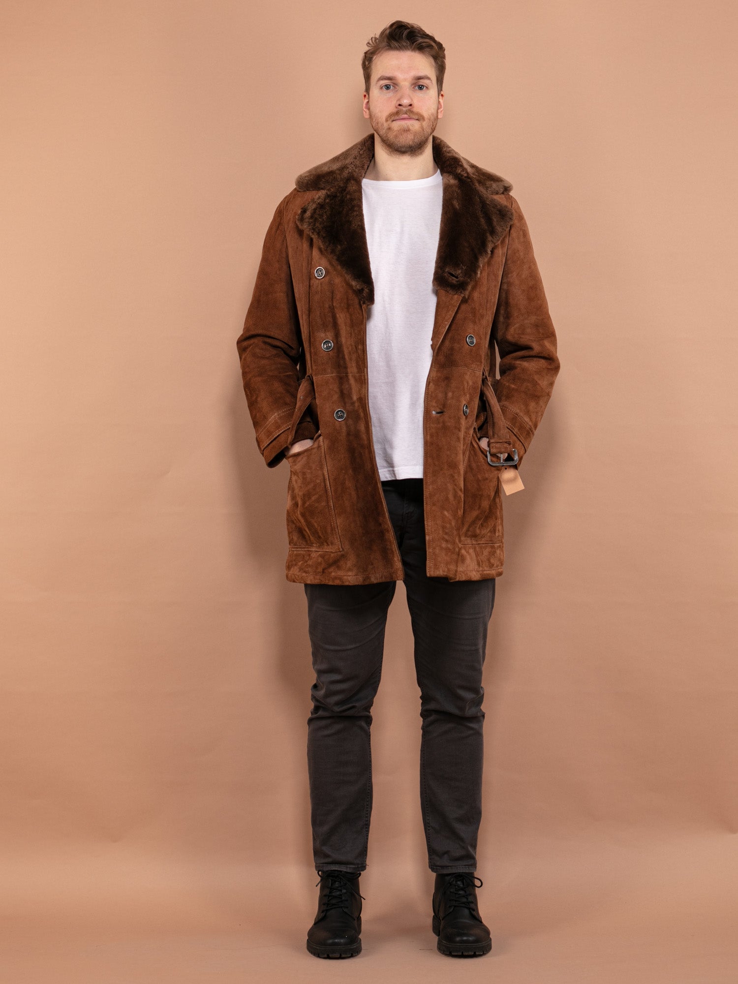 belted sherpa coat