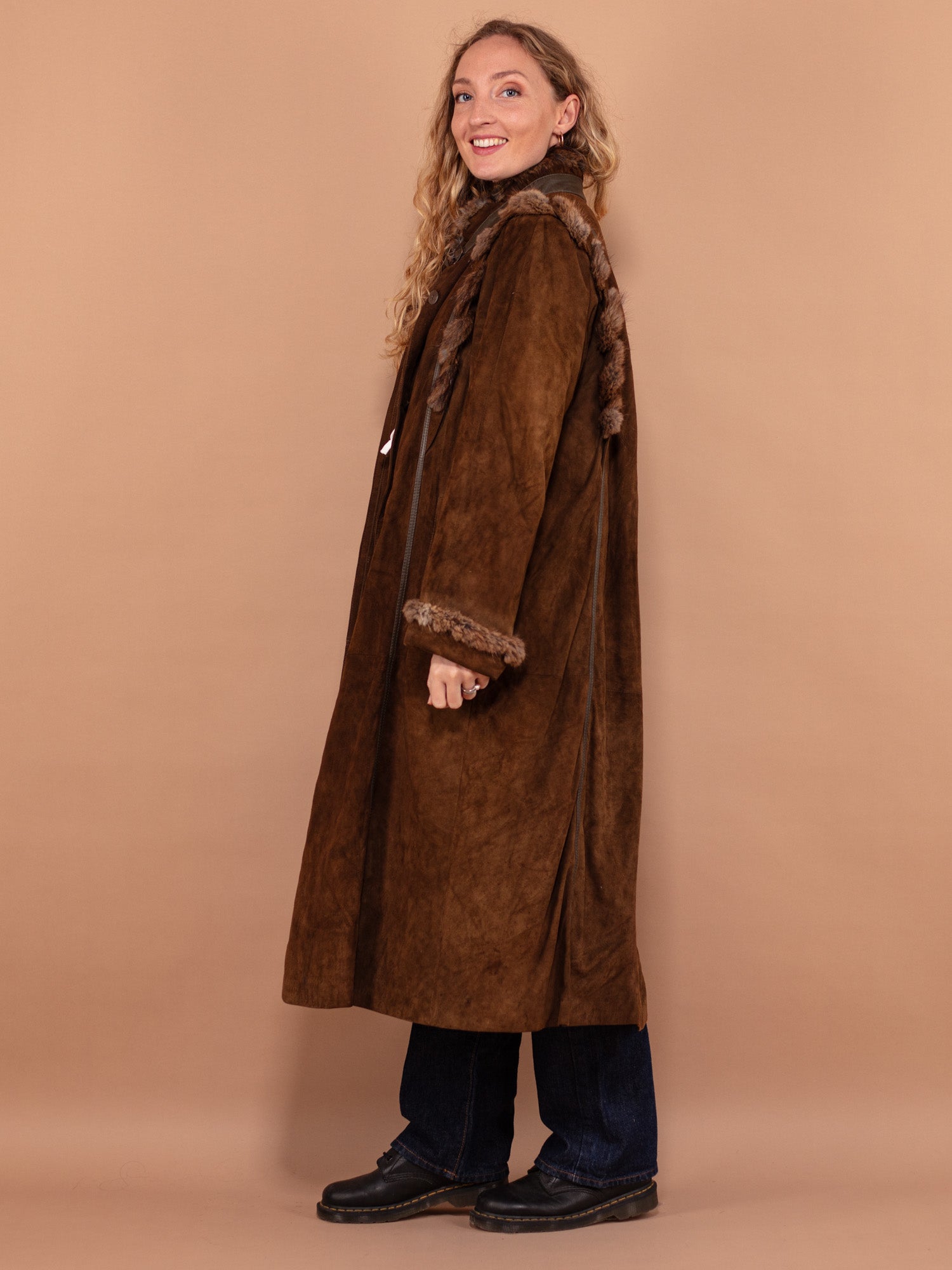 【70s】Euro Vintage Ethnic Suede Coat Vintage 70s Paisley Suede Jacket, Vera Pelle Jacket, 70s