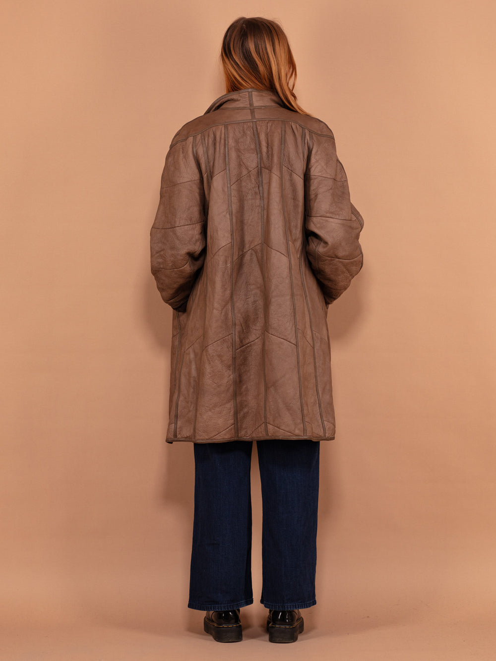 Vintage 80's Women Lightweight Sheepskin Coat in Brown - NorthernGrip
