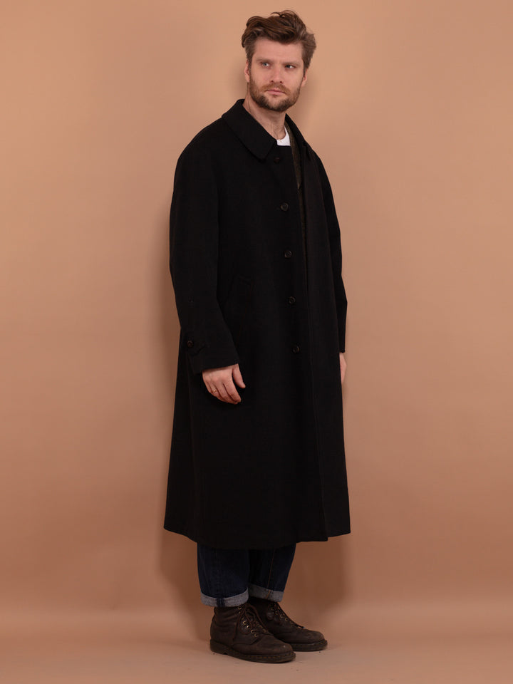 Men Cashmere Greatcoat, Size Large XL, Vintage Minimalist Coat, Office Wool Coat, Vintage Mens Clothing, Spring Clothing, BetaMenswear