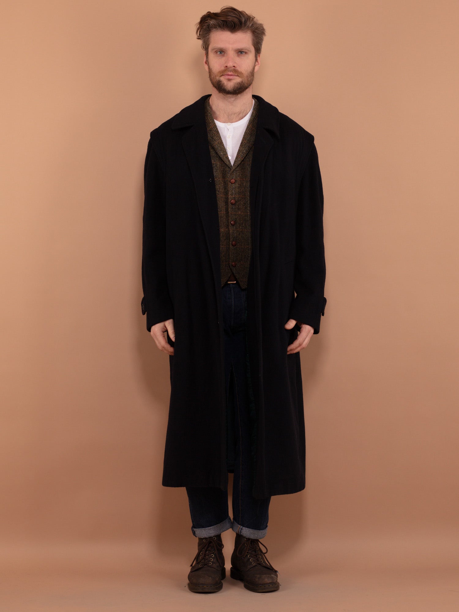 Oversized navy wool coat new arrivals