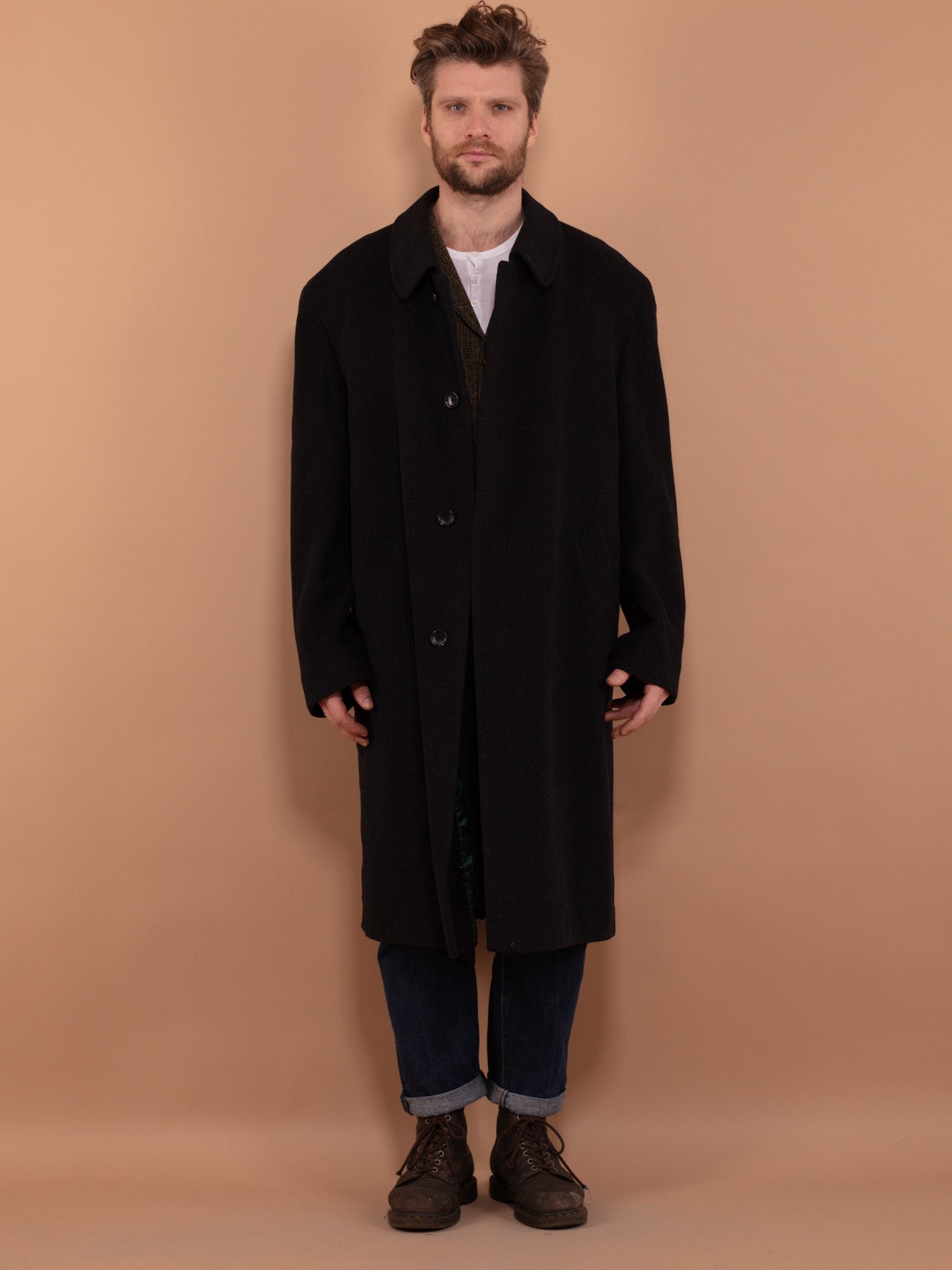 Mens oversized wool coat sale