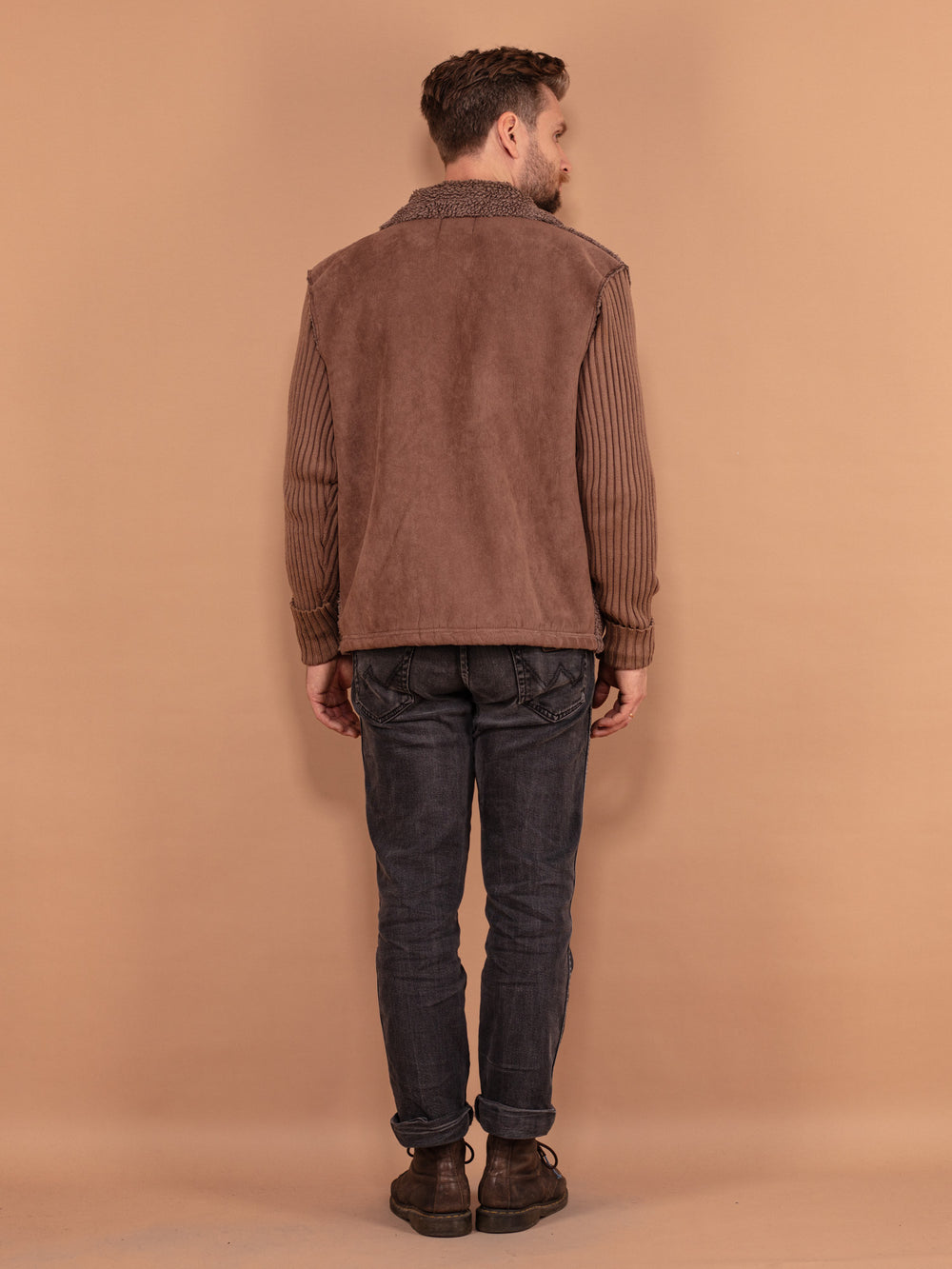 Vintage 90's Men Sherpa Jacket in Brown - NorthernGrip