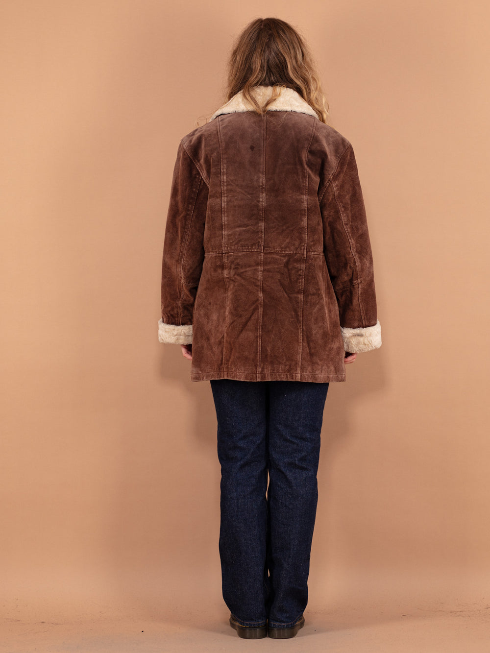 Vintage 90's Women Suede Coat in Brown - NorthernGrip
