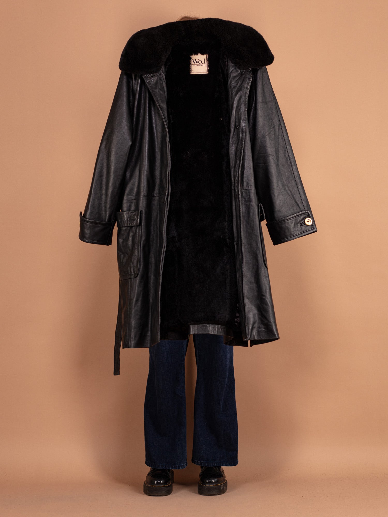 Online Vintage Store | 90s Women Fur Lined Leather Coat in Black | Norther  Grip – NorthernGrip