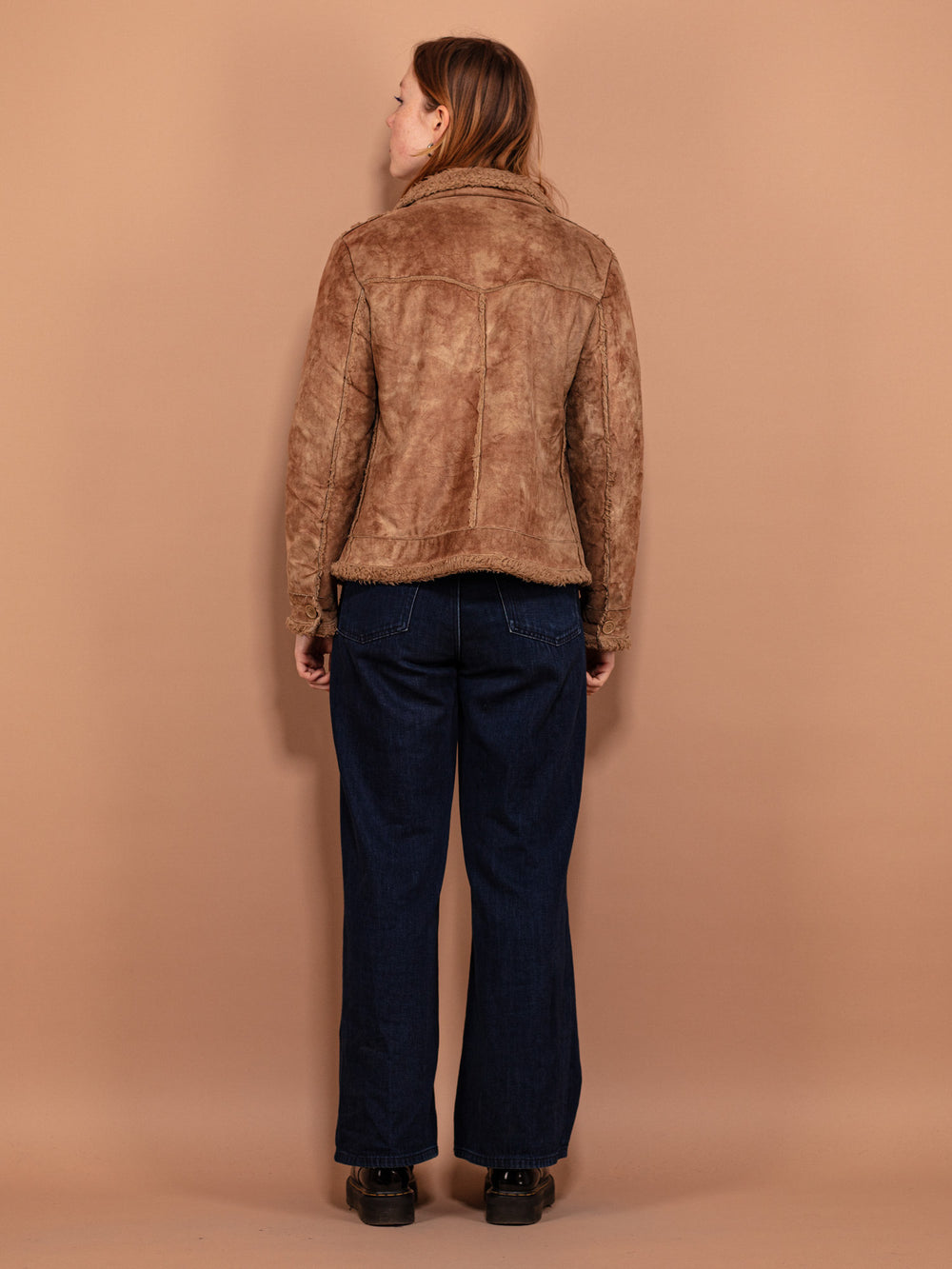 Vintage 90's Women Sherpa Trucker Jacket in Brown - NorthernGrip