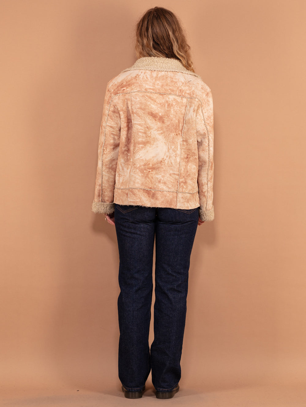 Vintage 90's Women Zip Up Sherpa Jacket in Beige - NorthernGrip