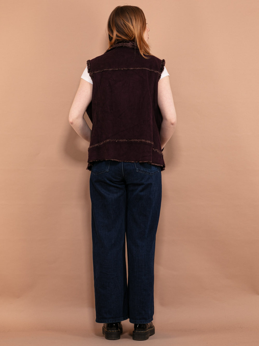Vintage 00's Women Faux Shearling Vest in Purple - NorthernGrip