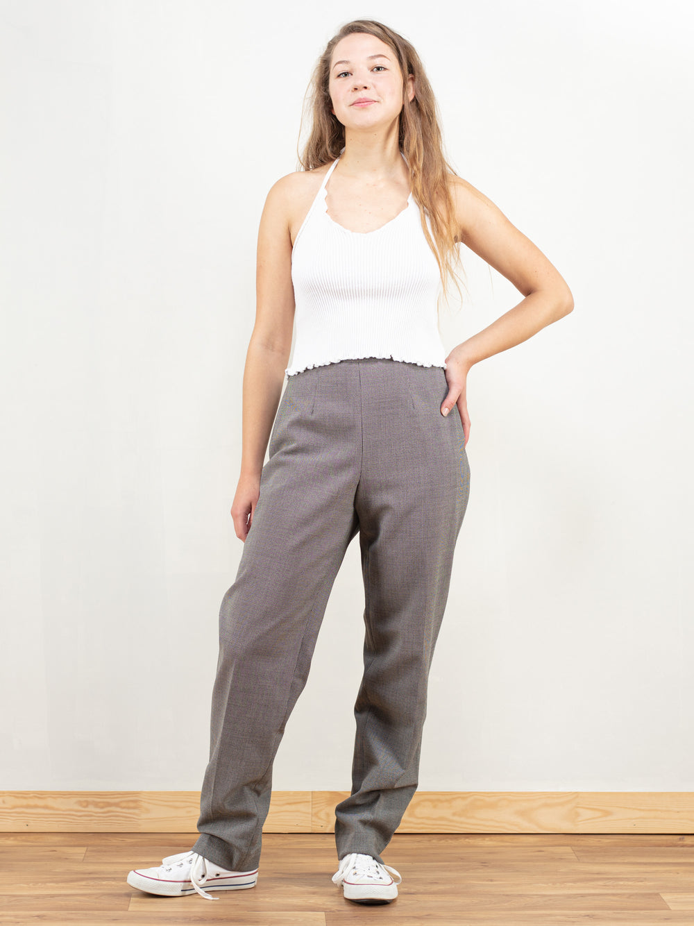 Vintage 90's Houndstooth Grey Pants Women - NorthernGrip