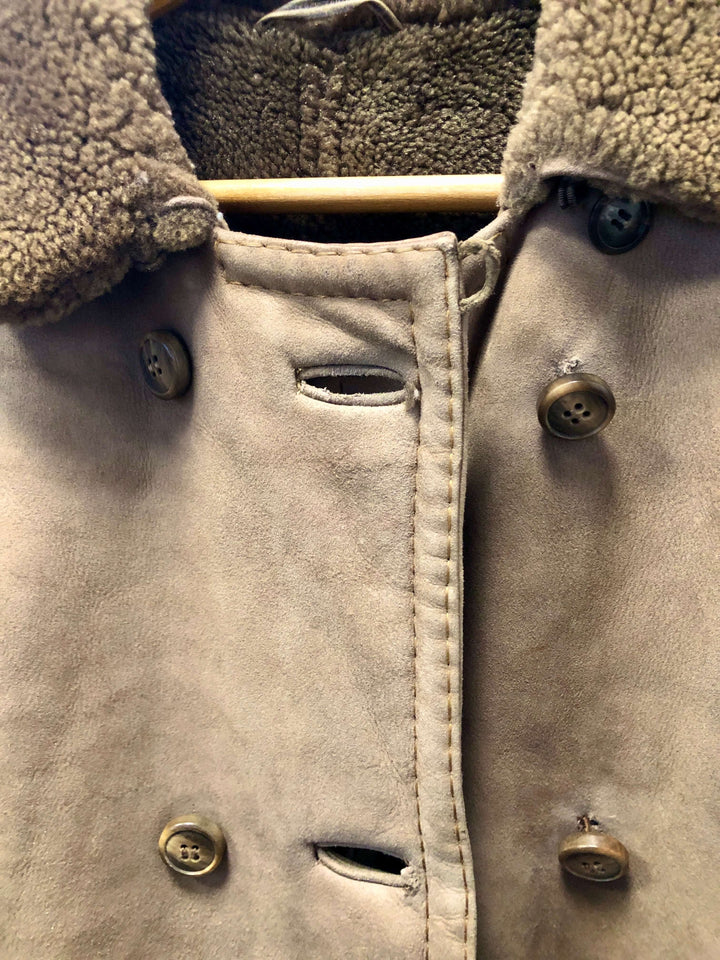 Penny Lane Coat 70's women vintage beige sheepskin coat winter outerwear warm boho bohemian western hippie penny lane jacket size large