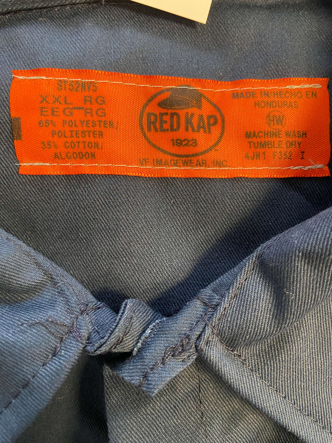 Men Red Kap Work Shirt vintage 00s deadstock navy blue long sleeve cotton blend chore shirt NOS american workwear size extra extra large XXL
