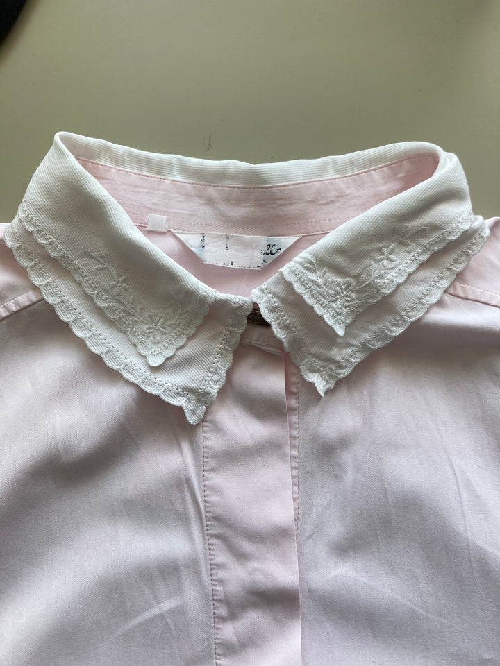 Casual Women Shirt pink vintage 90s shirt collared longline top women natural clothes oversized summer light shirt formal shirt size large l