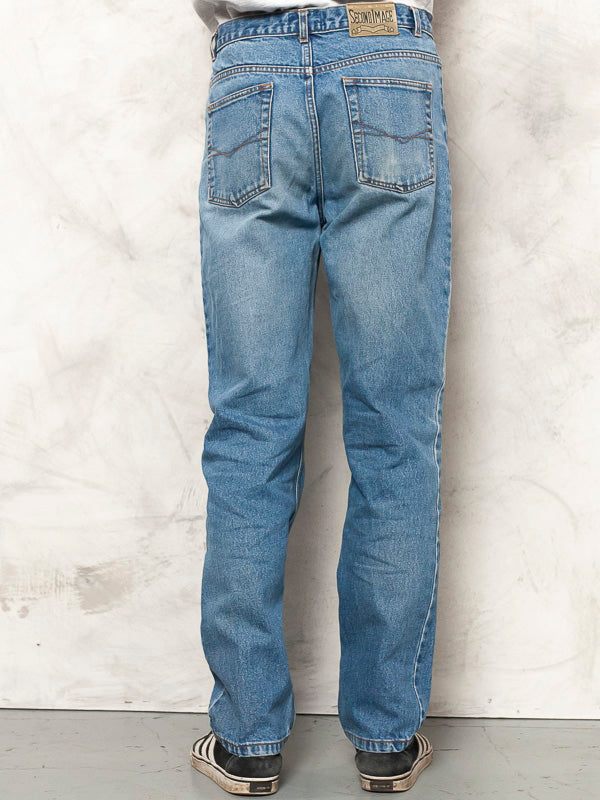 Vintage Men Jeans 90's denim pants medium wash button fly men's clothing boyfriend gift size large