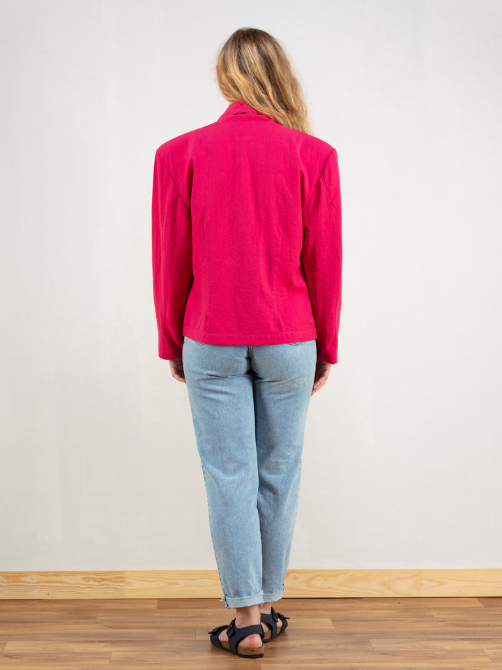 Vintage 90's Women Pink Blazer Jacket