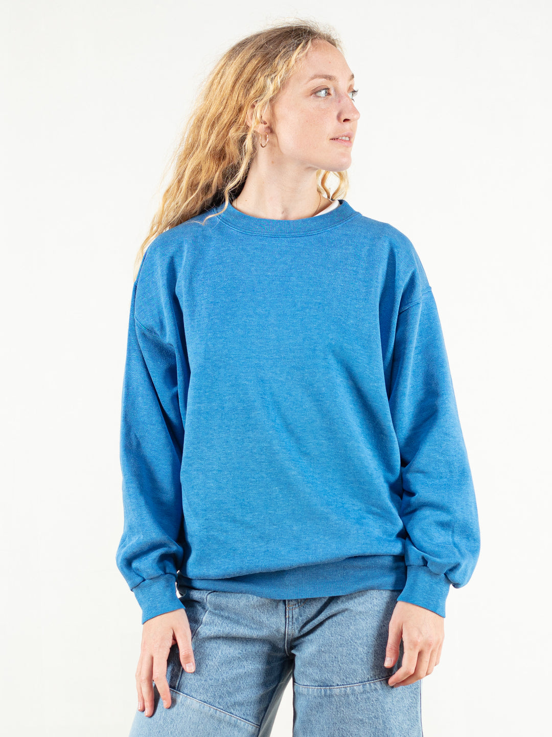 Women Vintage 90's Blue Boyfriend Sweatshirt