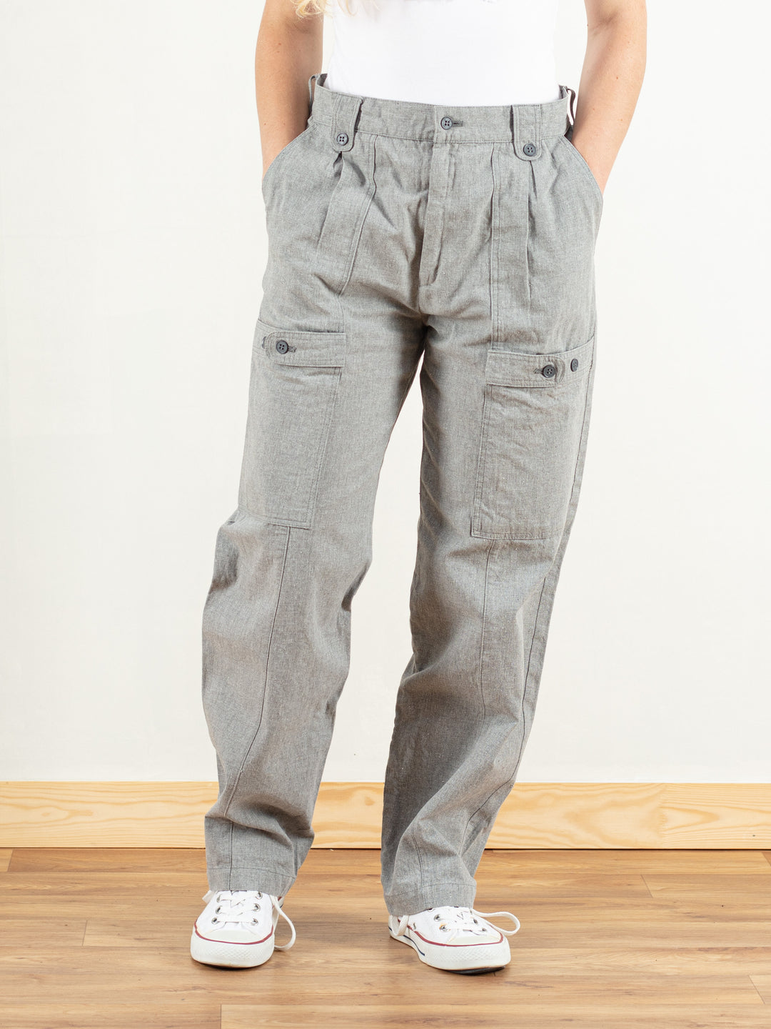 Vintage 90's Grey Cargo Pants Women