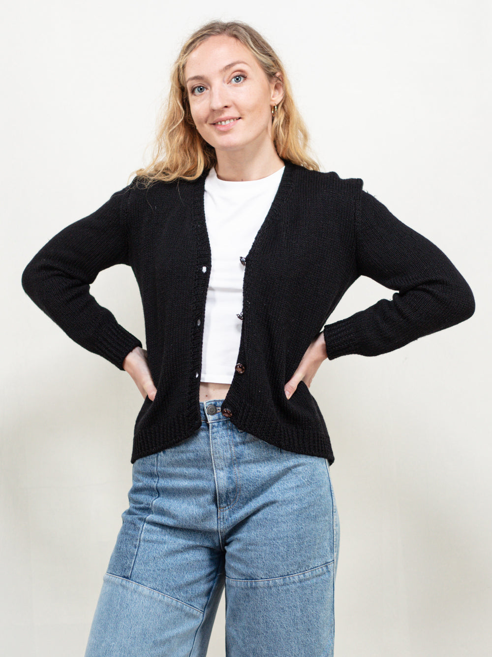 Vintage 90's Black Women Cardigan - NorthernGrip
