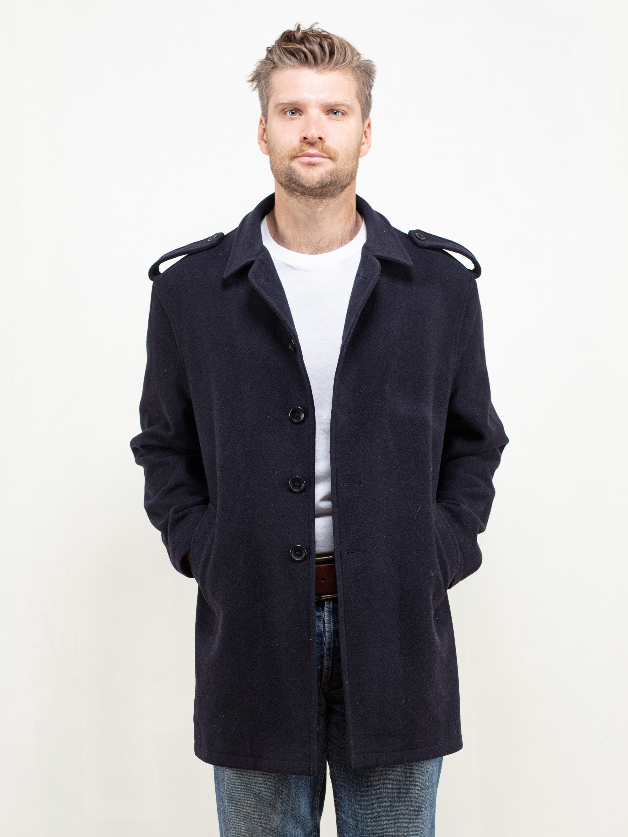 Vintage Online Store | 90's Blue Wool Peacoat Men | Northern Grip