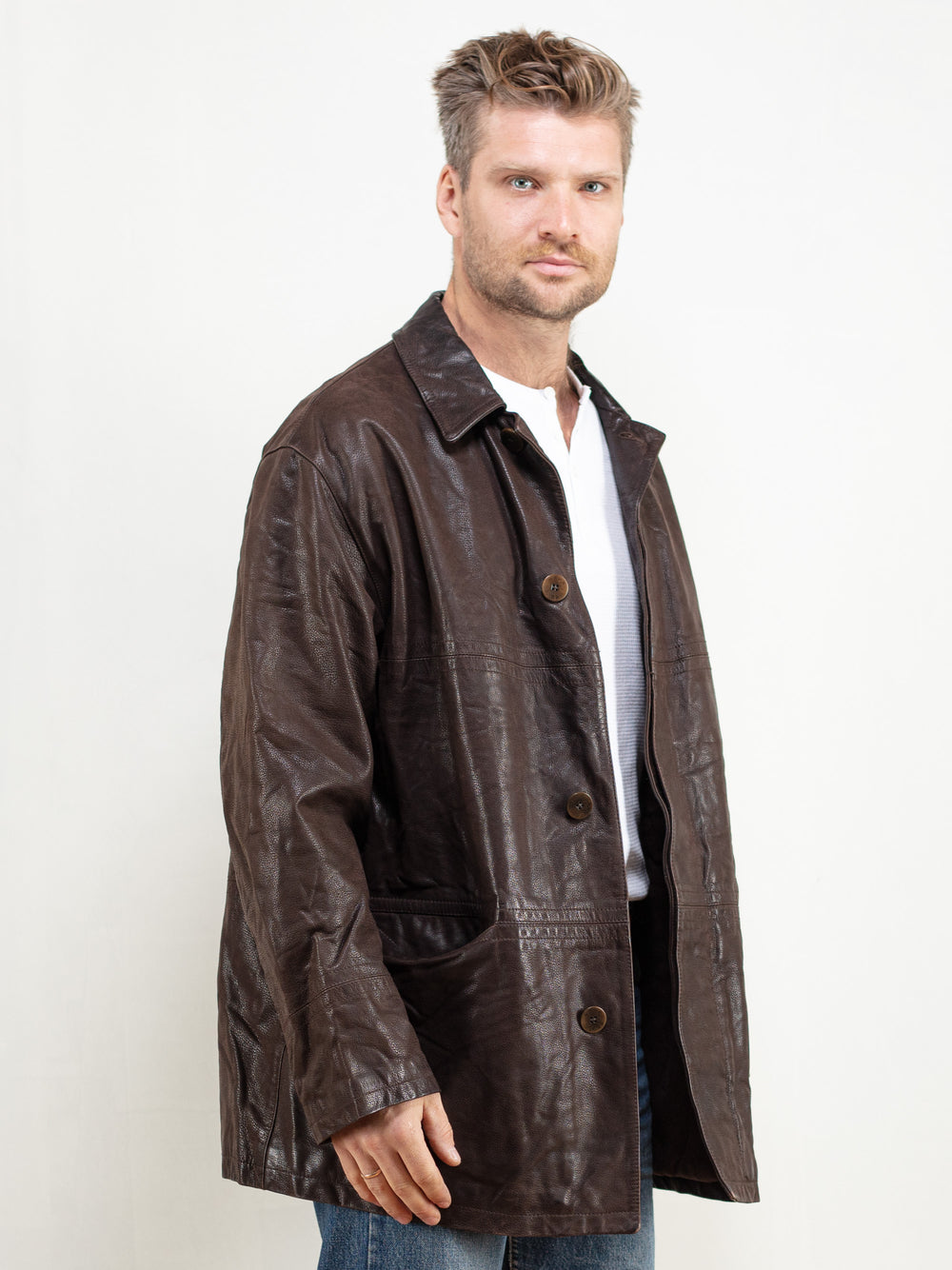 Vintage 90's Men Leather Jacket - NorthernGrip